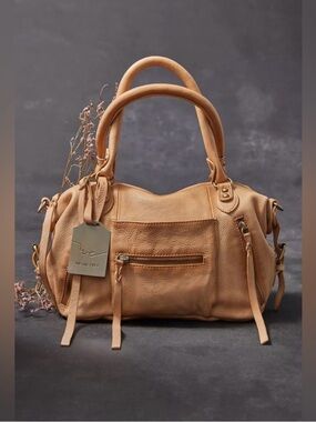 Free People We The Free Camel Leather Satchel Handbag
